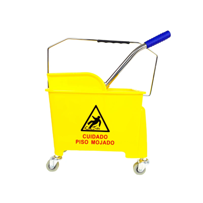 CUBETA CON LLANTAS Y EXPRIMIDOR 20 LITROS