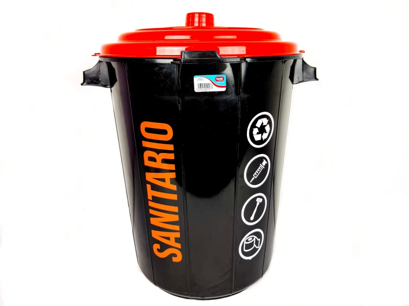 CESTO NEGRO SANITARIO 45L PREMIUM